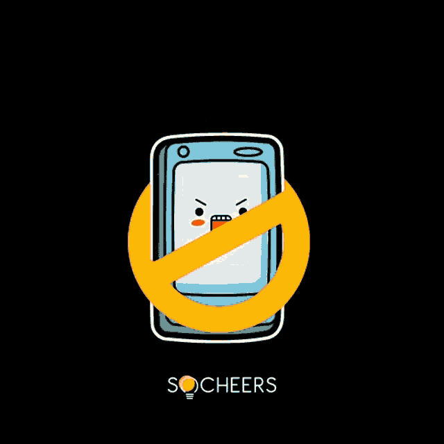 a cartoon illustration of a cell phone with a speech bubble that says no more calls