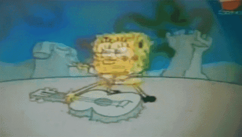 a cartoon of a man playing a guitar with the word nickelodeon on the bottom right