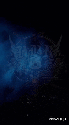 a blue background with a logo and smoke coming out of it and the word vivavideo on the bottom