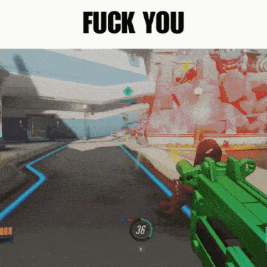 a screenshot of a video game with the words " fuck you " above it