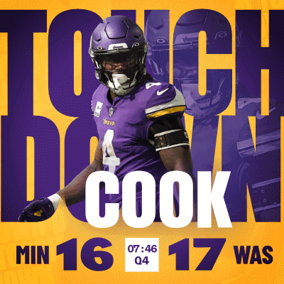 a vikings football player is featured on a poster that says tough down cook min 16 17 was
