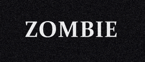 the word zombie is displayed in rainbow colors