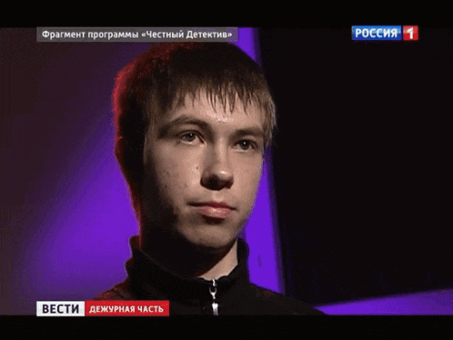 a man with a name tag that says " aptem anufriev "