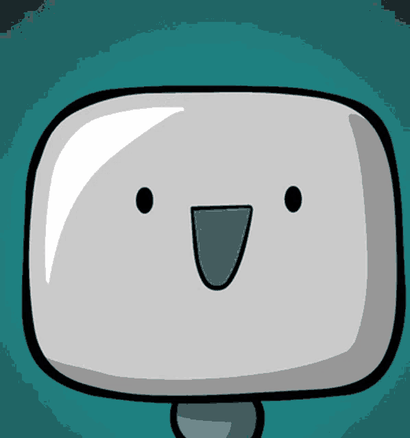 a cartoon drawing of a marshmallow with a smile on it 's face