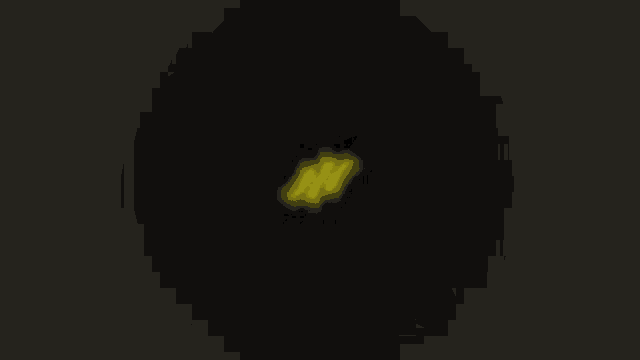 a yellow background with a black swirl in the middle