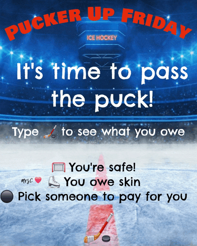 a hockey poster that says puck up friday