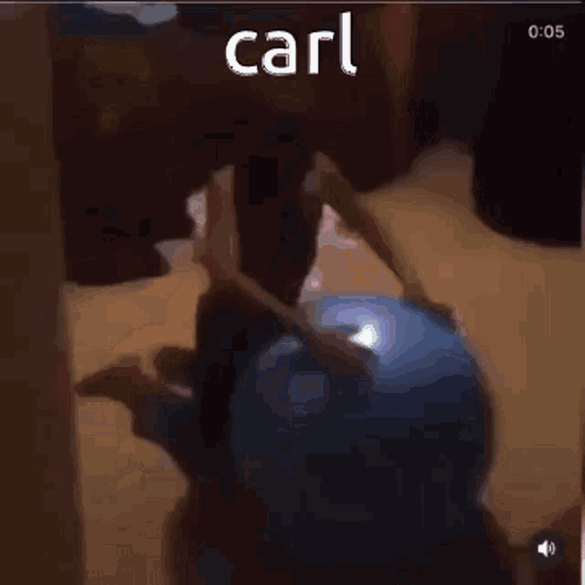 a blurry picture of a person with the word carl written on the bottom