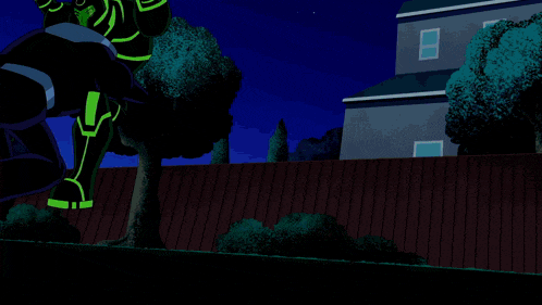 a cartoon character with a green light coming out of it 's head
