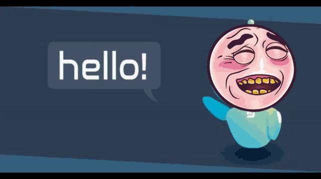 a cartoon character with a speech bubble saying hello welcome in citizen family