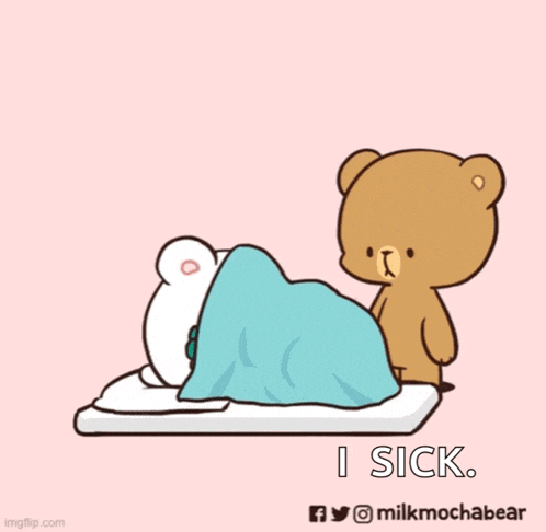 a cartoon of two teddy bears sitting at a table eating toast and drinking coffee .