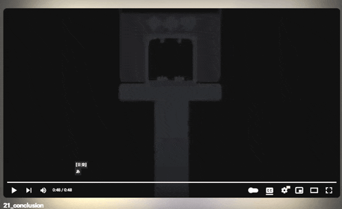 a video of a video game with the conclusion at the bottom of the screen