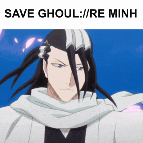 a picture of a man with a scarf around his neck and the words save ghoul below him