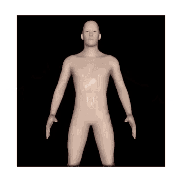 a 3d rendering of a naked man with his arms outstretched