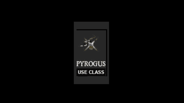 a black sign that says pyrogus use class