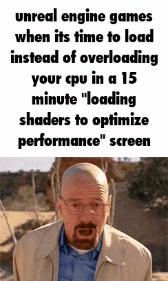 a man with glasses and a beard is talking about unreal engine games when it 's time to load instead of overloading