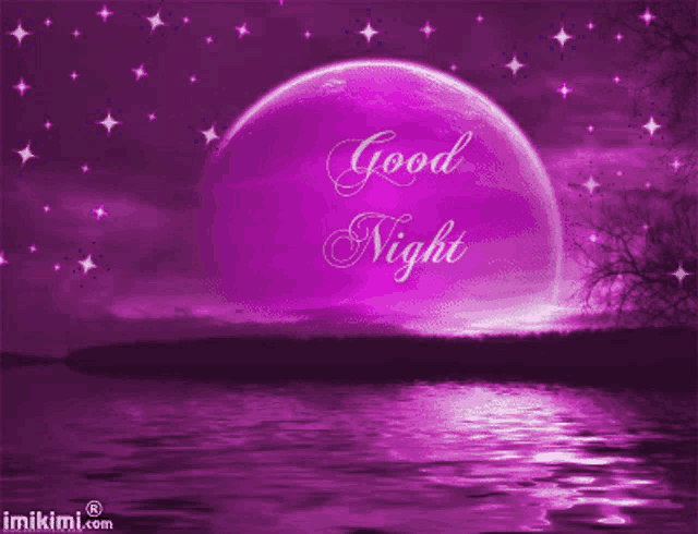 a purple background with the words good night written in white