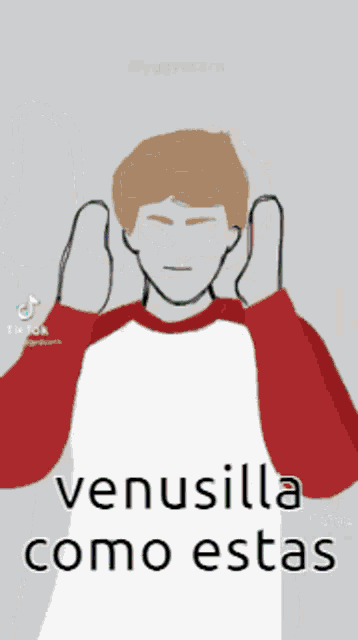 a drawing of a person with the words venusilla como estas