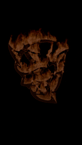a black background with a flame coming out of the center