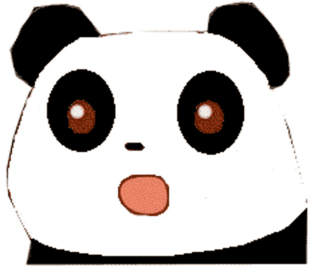 a cartoon panda bear with a surprised expression on its face