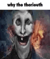 a cartoon of a man with a big mouth and a huge smile .