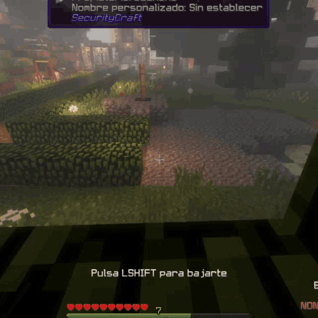 a screenshot of a minecraft game with the name securitycraft on the top
