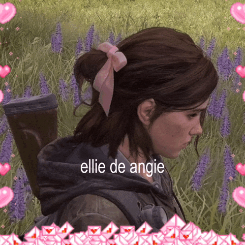 a picture of a girl with the name ellie de angie written on it