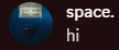 a blurred image of a blue circle with the words space hi
