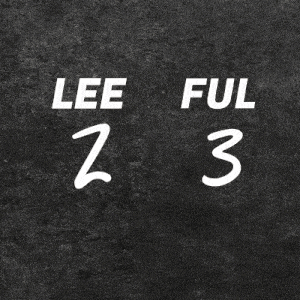 a black and white photo of a man with the words lee ful 2 and 3