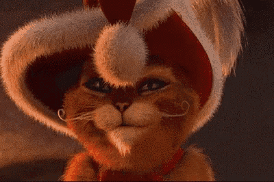 a close up of a cat wearing a furry hat