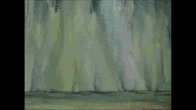 a cartoon of a person standing in front of a wall with smoke coming out of it