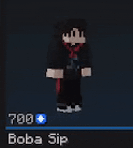 boba sip is a minecraft character that is holding a gun in his hands .
