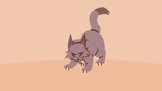 a cartoon drawing of a cat with a very angry look on his face