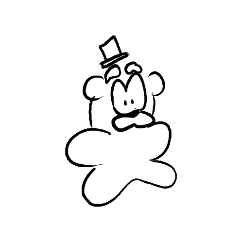 a black and white drawing of a sheep with a top hat on its head .