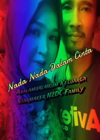 a man and a woman are standing next to each other with the words nada nada dalam cinta written above them