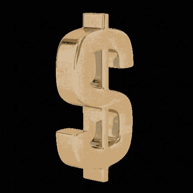 gold dollar sign on a black background