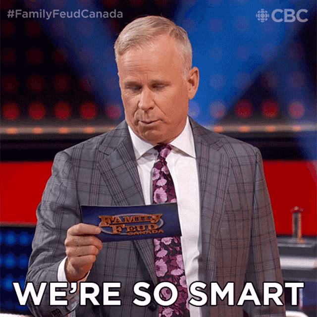 Were So Smart Gerry Dee GIF - Were So Smart Gerry Dee Family Feud Canada GIFs