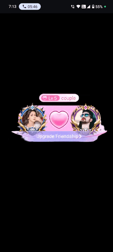 a screenshot of a couple 's friendship in a video game