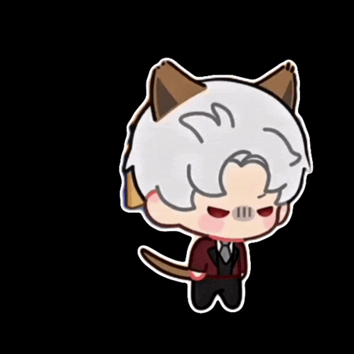 a cartoon drawing of a man with a cat ear and an angry look on his face