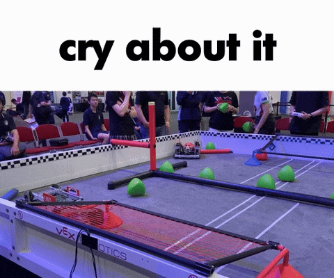a group of people playing a game with the words cry about it
