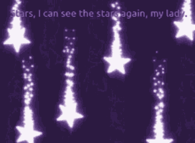 a purple background with stars and the words stars i can see the stars again