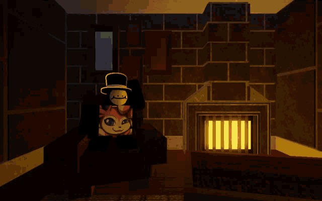 a man in a top hat is looking at a picture of a man in a mask