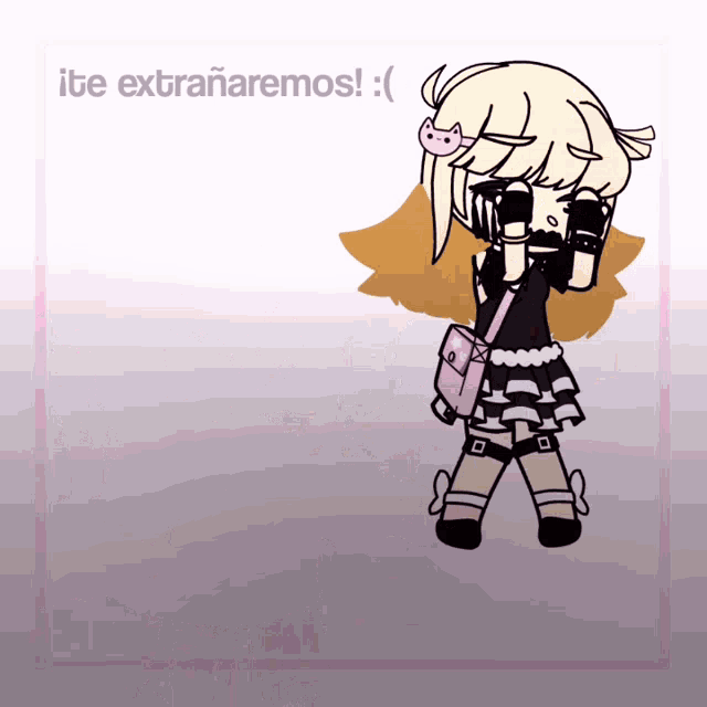 a drawing of a girl with the words ite extranaremos below it