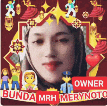 a picture of a woman with the name bunda mrh merynoto on the bottom