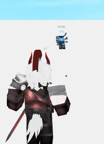 a screenshot of a roblox game shows a character with a sword