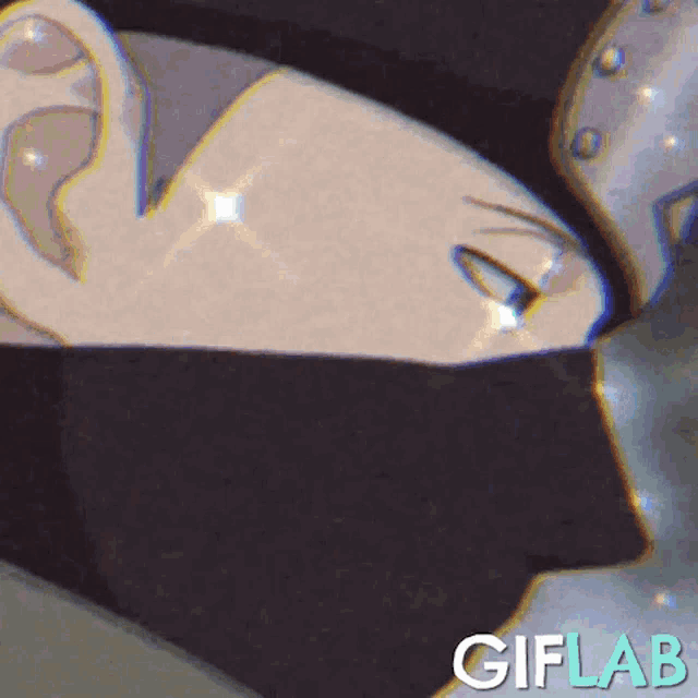 a close up of a person 's face with the word giflab in the lower right corner