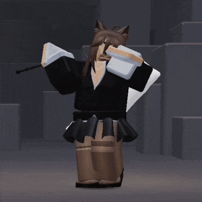a girl with cat ears is holding a sword and a book