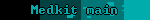 a blurred image of the word medkit main on a blue background