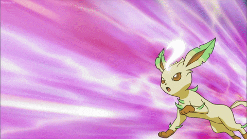 a cartoon rabbit with green leaves is running with a green ball in its mouth