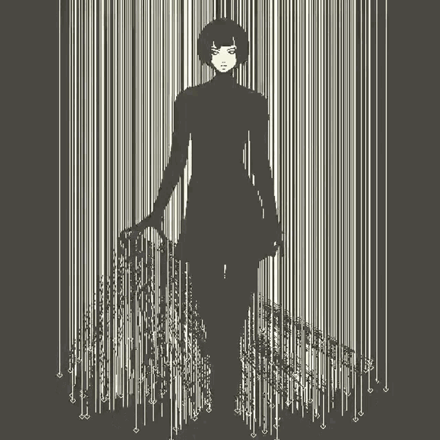 a black and white drawing of a woman with arrows pointing to her