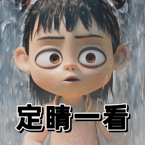 a cartoon character with chinese writing on the bottom right